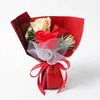 Decoratieve bloemen 3 hoofden gesimuleerde gedroogde bloem nep roos boeket bruiloft verjaardag zeep gelukkige moederdag meisjes gunst geschenken bruids douche