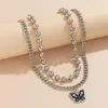 Chains 2023 Punk Multilayer Beads Chain Necklace For Women Fashion Jewelry Retro Skull Butterfly Shape Neckalce Girls Accessories