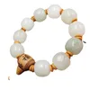 Strand Tianshan Cui Pulseira de contas antigas Quartz Rock Jade como chuva certa