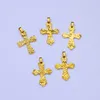 Pendant Necklaces 5pcs Gold Color Stainless Steel Cross For Making DIY Trendy Bracelet Necklace Vintage Jewelry Accessories Size 30mmx23mm