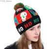 Beanie/Skull Caps LED Christmas Knitted Hat Light Up Xmas Beanie Cap Unisex Winter Beanie Sweater Hat with Colorful LEDs for Christmas New Year YQ231108