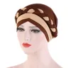 Tvåfärg mjuk stretchig afrika Braid Hijab Caps Muslim Wrap Turban Hat Fashion Headtie Inner Hijabs Bonnet Ready to Wear