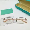 Lunettes optiques pour femmes, nouveau design de mode, petite forme ovale, demi-monture en métal, style simple et élégant, lentilles claires, 2131