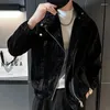 Giacche da uomo Giacca con cerniera asimmetrica di lusso da uomo Cappotto casual in tinta unita Marchio di moda Punk Club Outfit Tempo libero