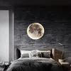 Vägglampa kreativ mån runda led månsken dekoration takljus för sovrummet sovsoffa bakgrund barns rumsvägg