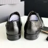 Klänningskor Herrmösstå Derby Oxfords Designer Black Calf Leather Suppless och Comfort Gummi mjuk botten Casual