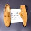 F6/6 Model Erkekler Deri Keşiş Straps Business Resmi Ayakkabı El Yapımı Çift Buckle Lefse Ayakkabılar Düğün Ofisi Resmi Ayakkabı Büyük Boyut 38-45