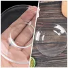 Copos Pires 2 Pcs Placas Redondas De Vidro Transparente Decorativo Pratos De Armazenamento De Lanche De Café Espresso