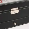 Jewelry Boxes Drawer Desing Pu Leather Boxes 2 Layers Organizer Jewelry Carrying Case with Lock Window for Gentlemen ladies Gifts Q231109