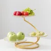 Assiettes de style nordique à trois niveaux, plateau à fruits, présentoir créatif et moderne pour salon, collation à bonbons