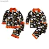 Пижамы Рождественский пижамный комплект для мальчиков и девочек, рождественский подарок, брюки с длинными рукавами с рисунком, пижамный комплект из 2 предметов для братьев и сестерL231109