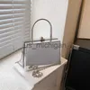 Evening Bags Silver Evening Clutch Bag Women Bag Handbag Square Metallic Coating Clutches Bag Fashion Shoulder Crossbody Bag Luxury Purse J231109