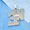 Persoonlijkheidsmonogram Splicing Hip Hop Sier Square Moissanite hanger voor mannen en vrouwen