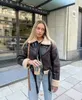 Damesjassen RARF 2023 Damesmode Dikke Warme Faux Shearling Jas Jas Vintage Lange Mouw Riem Zoom Vrouwelijke Bovenkleding Chic Tops 231109