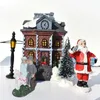 Christmas Decorations 10 Pcs/set Christmas Ornaments Luminous House Small House Decoration Santa Claus Suit Gift Decorations for Home 231109