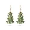 Pendientes colgantes de árbol de Navidad de circón brillante para mujer, joyería de fiesta versátil de Navidad con diamantes de imitación coloridos, 231109