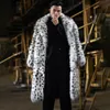 Fourrure homme Fausse fourrure PFHQ hommes élégant Imitation vison vêtements hiver élégant imprimé léopard à la mode fausse fourrure renard cheveux long chaud manteau 21Q4438 231109