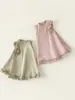 Girl Dresses Kids Dress 23 Summer Korean Style Lace Vest Skirt Baby Sweet For Girls