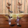 Garden Decorations Rain Gauge Outdoor Wrought Iron Meter Butterfly Dragonfly With Light Control Sensor Lamp For