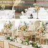 Candle Holders Trumpet Flower Vase Wedding Tabletop Decoration Reception Centerpiece Riser Stand för jubileumsceremonifest födelsedag