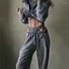Женские джинсы 2023, женские брюки, модные свободные спортивные штаны с высокой талией, уличная одежда с прямыми штанинами для девочек