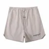 high street fog men casual pocket dazzling reflective nylon drawstring shorts