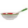 Bols couverts pour enfants bol à soupe en céramique récipient Ramen porcelaine impression de fruits mignon riz Dessert cuisine