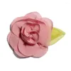 Hair Accessories 10PCS 5.5cm Born Fashion Rolled Fabric Flowers With Leaves For Clips Cute Chiffon