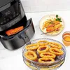 Support de rôtissage à double chaudière, support de friteuse à air empilable à 3 couches en acier inoxydable anticorrosion pour la cuisson familiale en plein air et le camping