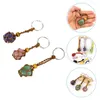 Trädgårdsdekorationer 3 st. Delikat sten Keyring Natural Keychain Purse Hanging Pendant Gift