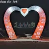 4,5 m w extérieur arc de mariage gonflable en forme de coeur LED Arcche de portique d'entrée imprimée complète avec un ventilateur intérieur pour la publicité ou la décoration sur scène