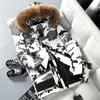 Parkas pour hommes hiver -30 degrés vers le bas manteaux veste hommes 90% duvet de canard blanc grand col de fourrure chaud épaissir Parkas manteau de neige mâle Camouflage 231108