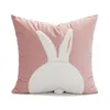 Cuscino 3D Peluche Fodera in velluto Animale Cartone animato Decorazioni per la casa Divano Divano Cuscini decorativi 45 Federa nordica rosa grigia