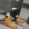 Botlar yüksek üst erkek moda motosiklet ayak bileği yeşil erkek askeri bot kış laceup erkek ayakkabıları botas hombre 231108