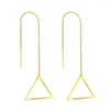 Dangle Earrings FairLadyHood Trendy Triangle Tassel Long Drop Women Stainless Steel Jewelry Rose Gold Silver Color