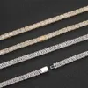 Moissanite vvs d hip hop 925 Sliver Men lod out cyrkon diamenty kubańskie łańcuch łącza Choker