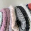 Beanies Beanie/Skull Caps Winter vrouwen Dikke Gigging Gebreide hoed Angola Fur Vintage vrouwelijke meisjes zachte warme beanie cap Skullies