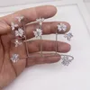 Bangle Women Five Petal Flower Crystal Hand Palm 925 Silver Color Cubic Zirconia One Piece Prom Jewelry Handlets