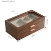 Smyckeslådor Solid Wood Bangles Armband Makeup Storage Box örhängen Halsband smycken Organiser Retro ringar Display Case Mask Holder Q231109