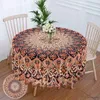 Table Cloth Vintage Flower Circular Tablecloth Waterproof Color Dining Table Cover Multi-purpose inch Tablecloth R231109