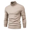 New Men's Sweaters Autumn Winter Turtleneck Thick Sweaters Mens Casual Turtle Neck Solid Color Quality Warm Slim Turtleneck Sweaters Pullover
