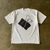Camisetas para hombre Y2k Vintage con estampado de Clip, camiseta de manga corta de gran tamaño para hombre, Top informal holgado de moda urbana Harajuku para pareja 2023