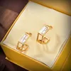 F Boucles d'oreilles Golden Stud Boucle d'oreille Designer pour femmes Hommes Bijoux de luxe Gold Hoop Stud Boucle d'oreille Rétro Bague Pendentif F Boucles d'oreilles Engagement Ear Stud