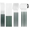 Dinnerware Sets 12-16Pcs Black Gold Set Chopsticks Knife Fork Spoon Cutlery Luxury Stainless Steel Flatware Korean Tableware