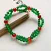 Bracciale con perline di avventurina verde corniola, regalo creativo di gioielli con perline di pietra vintage fatti a mano