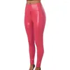Women's Pants Women Tight Trousers Solid Color Leggings Exotic Bodycon Faux Leather With Open Crotch Zipper For Sexy Nightclub