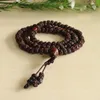 Strand estilo natural pequeno preto ruyi bodhi semente pulseira 108 contas mala oração budista frisado para homem ou mulher atacado