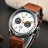 Hoge kwaliteit topmerk BREITLINX Top Time Series herenhorloge Casual mode lederen band Saffierspiegel Multifunctionele timer Ontwerper Quartz Man Horlogepols