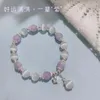 Strand meisjes en dames sieraden accessoires maanlicht kristal armband opaal aquamarijn licht luxe blad vlinder elastiek