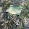 Camp Furniture Blackdeer Tragbarer klappbarer Campingstuhl, faltbarer Hocker, schwarz, kleiner Aluminium-Oxford-Sitz im Freien zum Angeln, Wandern, Reisen 231101